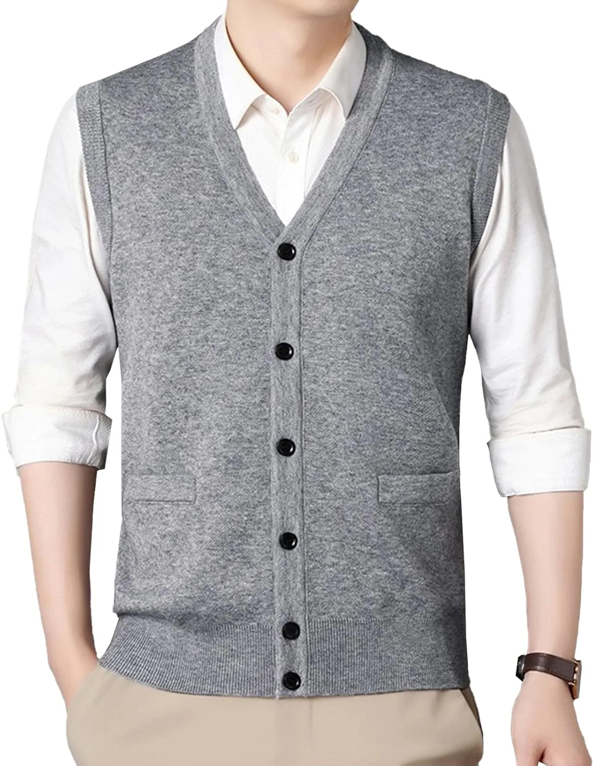 

Мужской безрукавный кардиган DGHM-JLMY с V-образным вырезом