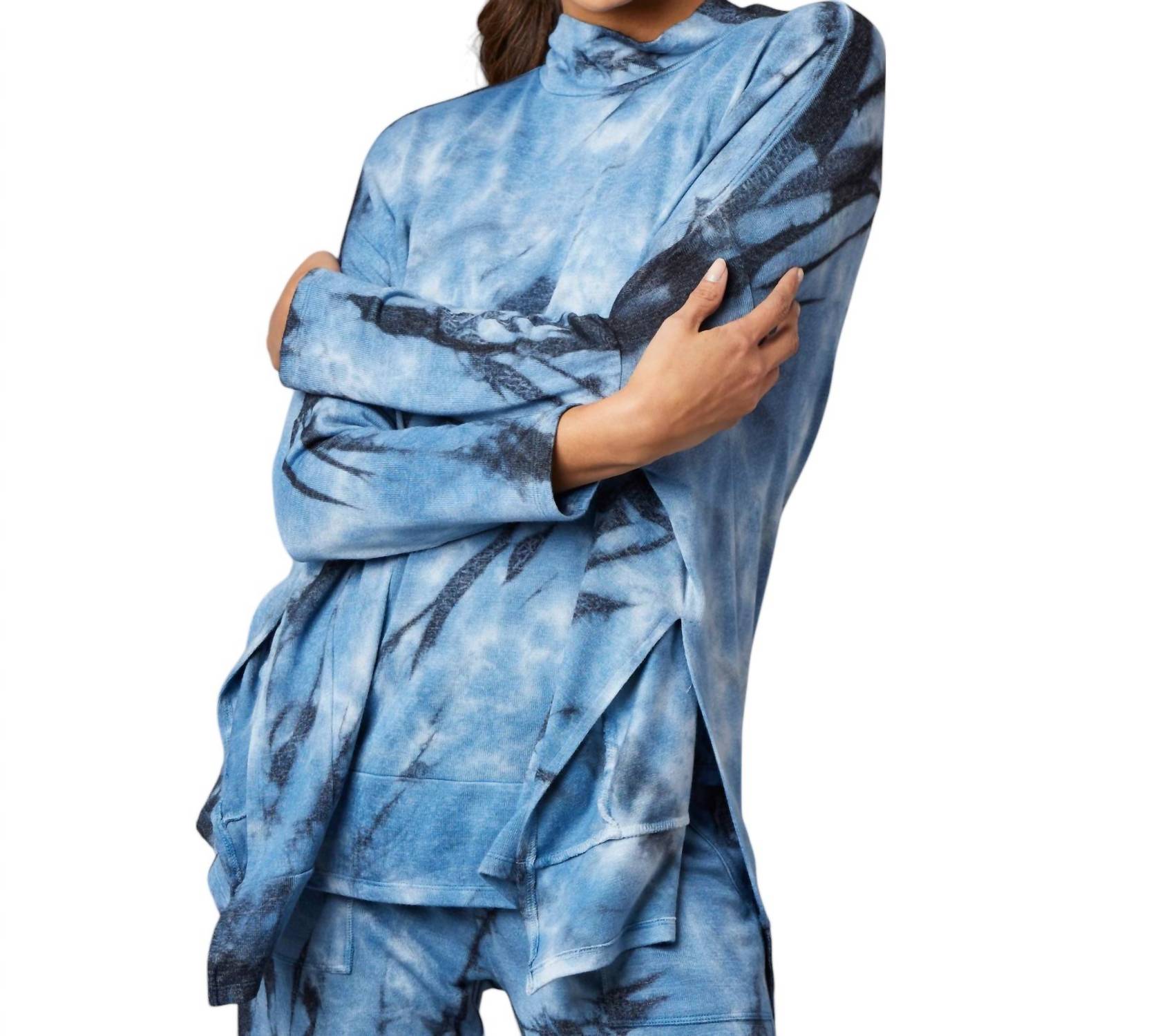 

Пончо с эффектом мраморной стирки из денима french kyss, цвет denim