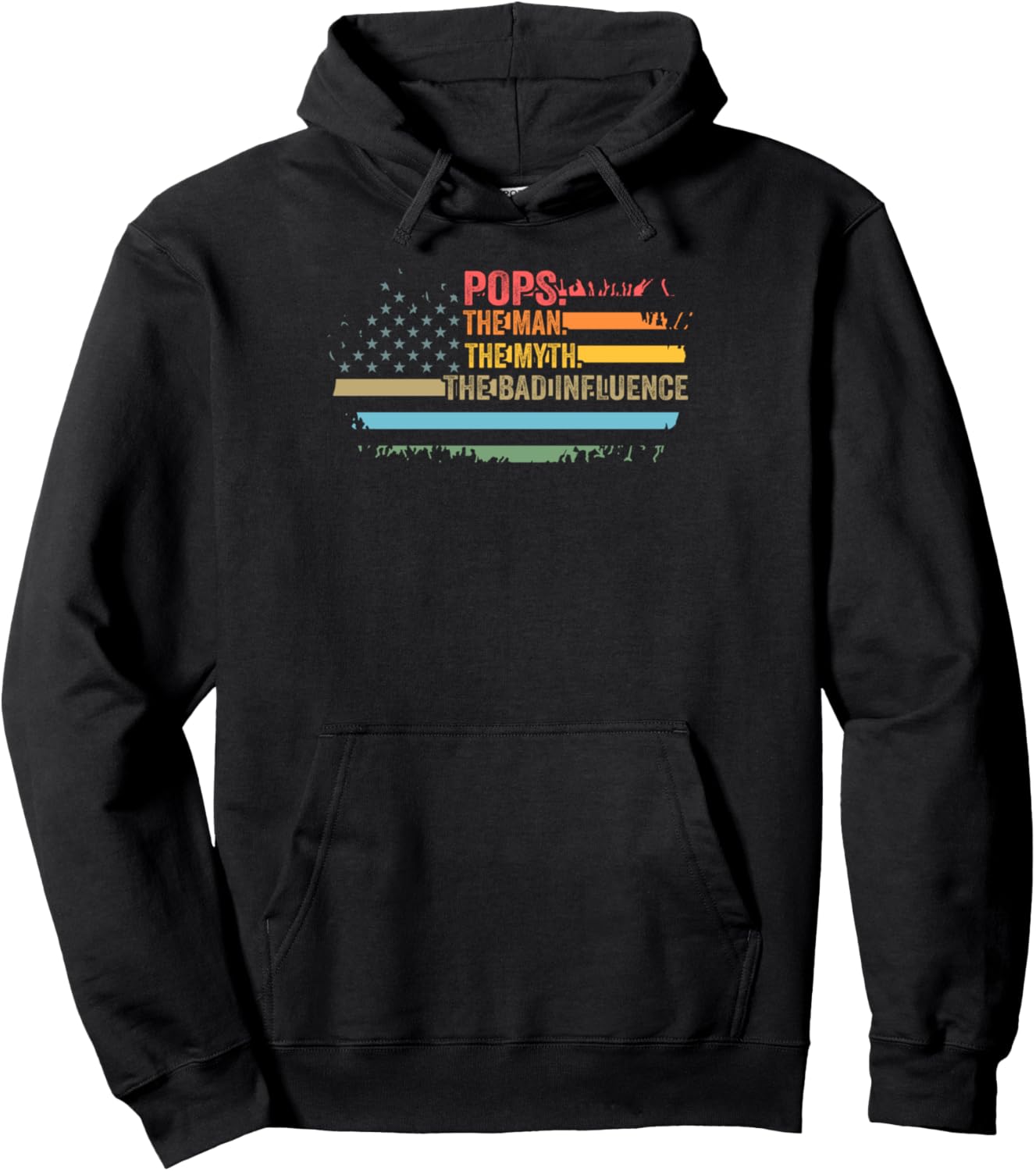 

Попс человек миф плохое влияние поп американский флаг худи Pops & Grandfather Gift, черный