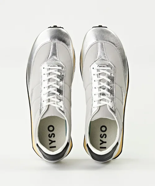Кроссовки из натуральной кожи Mercury 80S Silver IYSO серебристые — фото 3