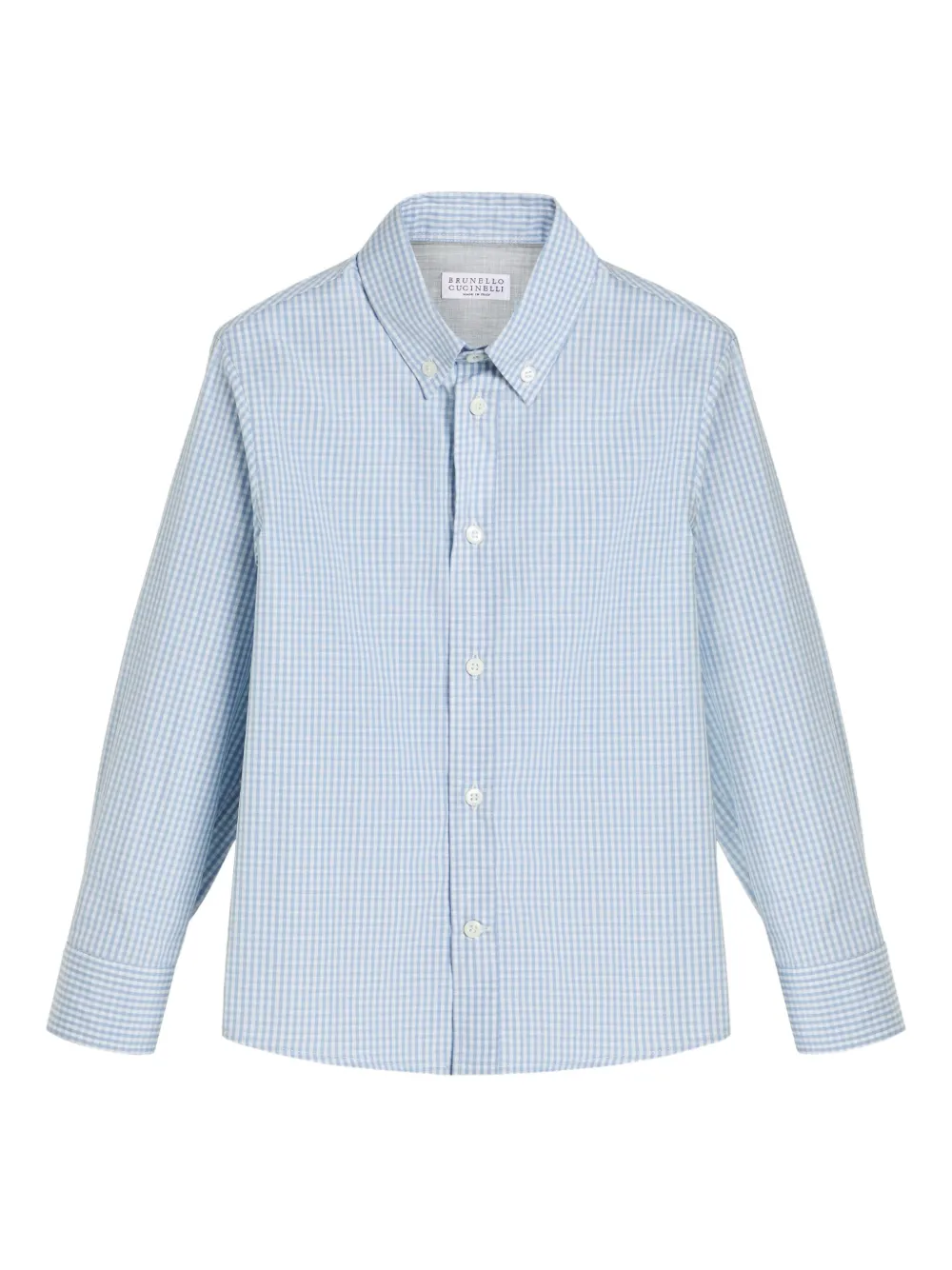 

Клетчатая рубашка Brunello Cucinelli Kids, синий