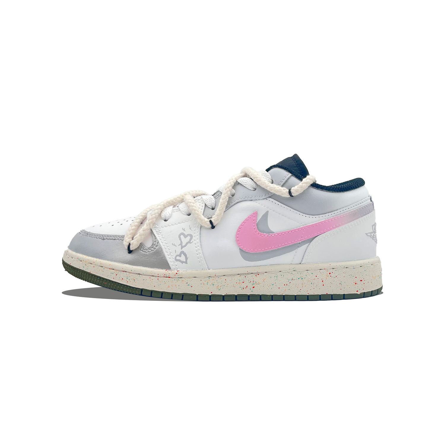 

Jordan Air 1 Mist Pink Low top детские баскетбольные кроссовки Gray Pink для подростков