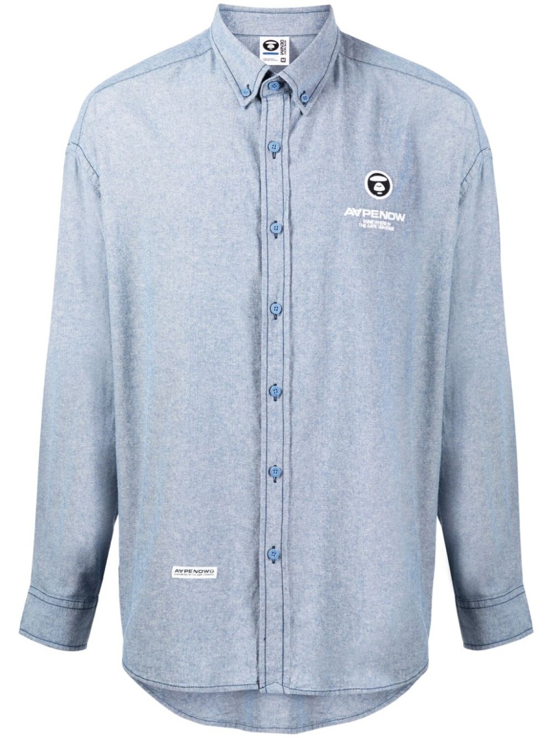 

AAPE BY *A BATHING APE рубашка с вышитым логотипом, синий
