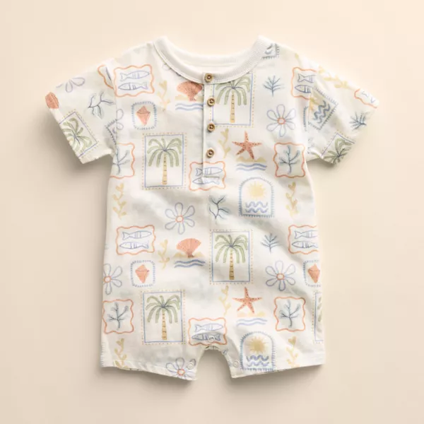 

Органический комбинезон-хенли для мальчика Little Co. By Lauren Conrad, цвет ivory sea icons