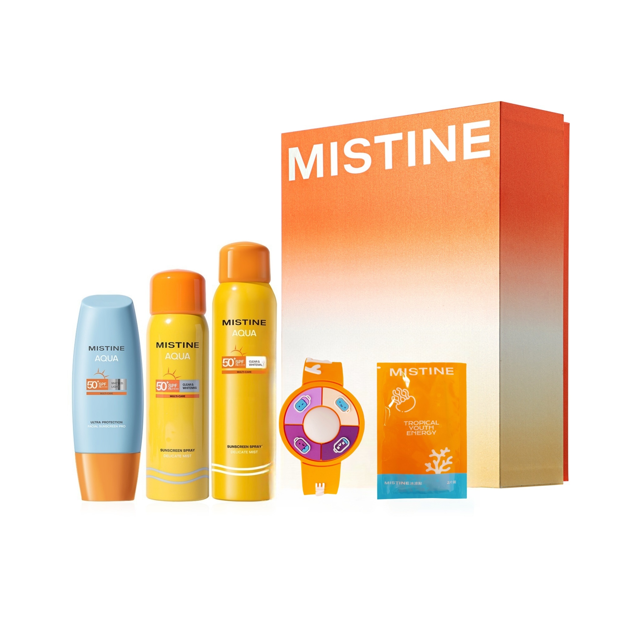 

Набор для защиты кожи от солнца в ежедневных поездках праймер с защитой от уф-излучения освежающий успокаивающий Mistine