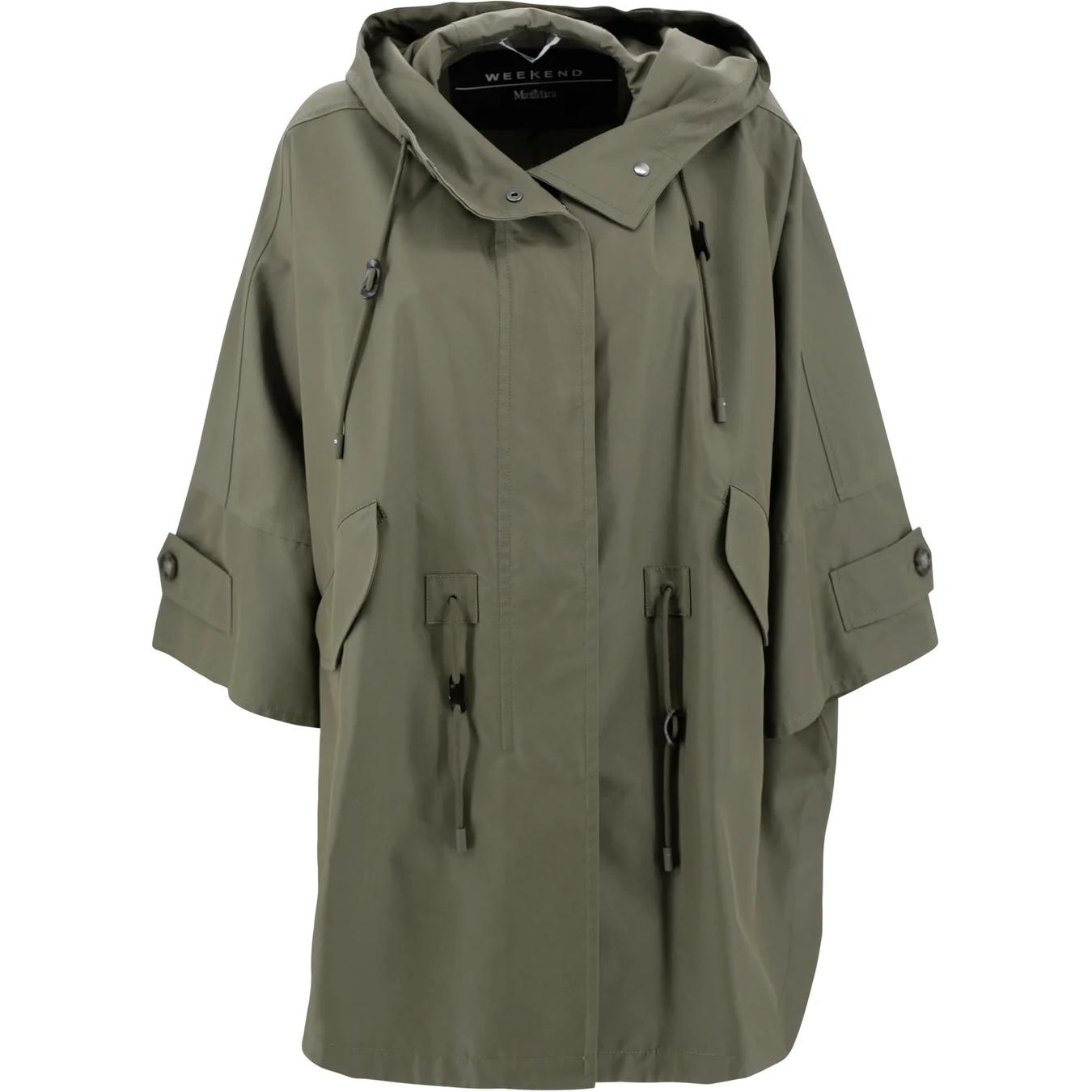 

WEEKEND MaxMara Водонепроницаемый плащ из габардина, Olive Green