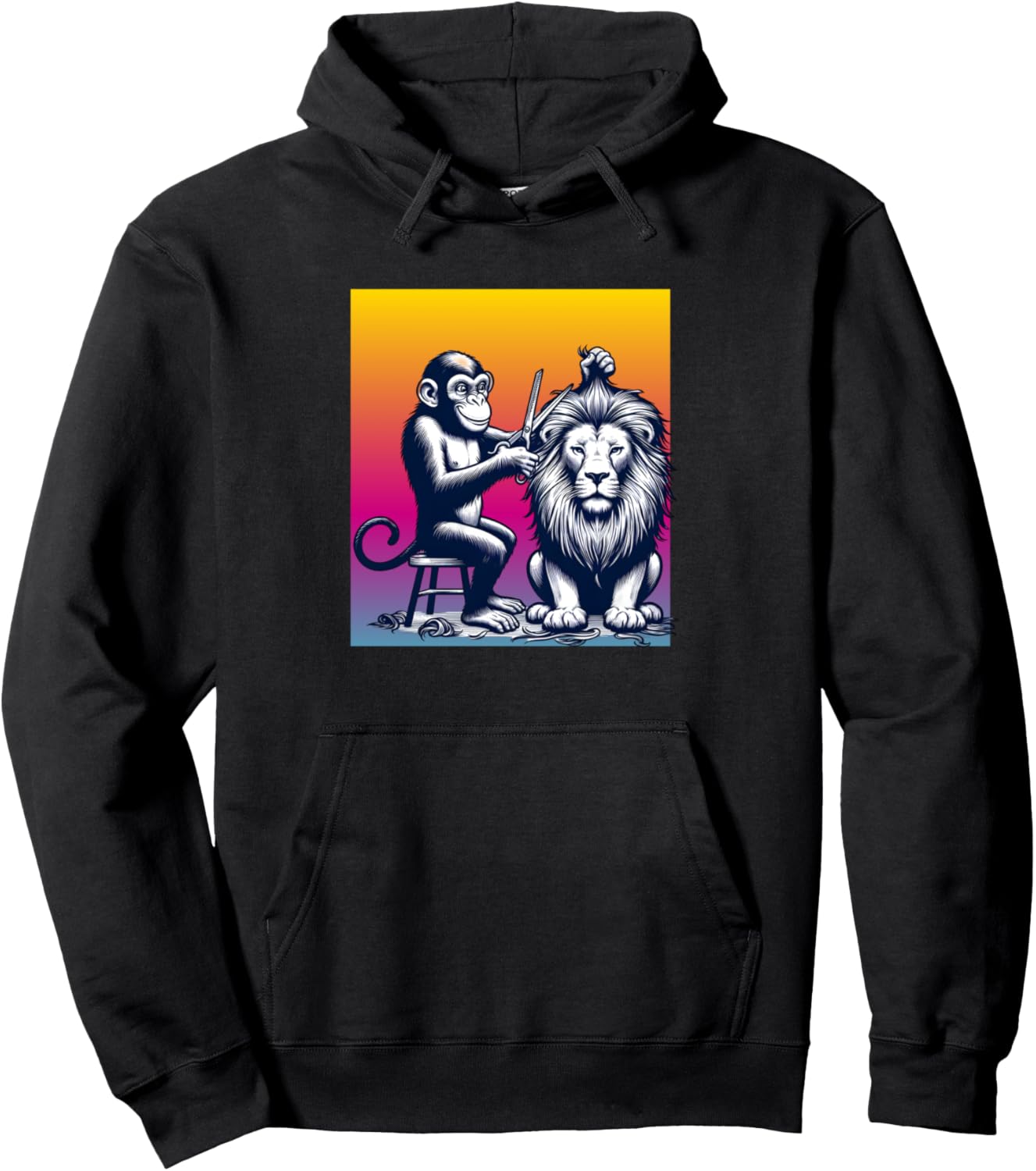 

Худи с изображением обезьянки-парикмахера, черное Haircut Monkey Collection, Черный, Худи с изображением обезьянки-парикмахера, черное Haircut Monkey Collection