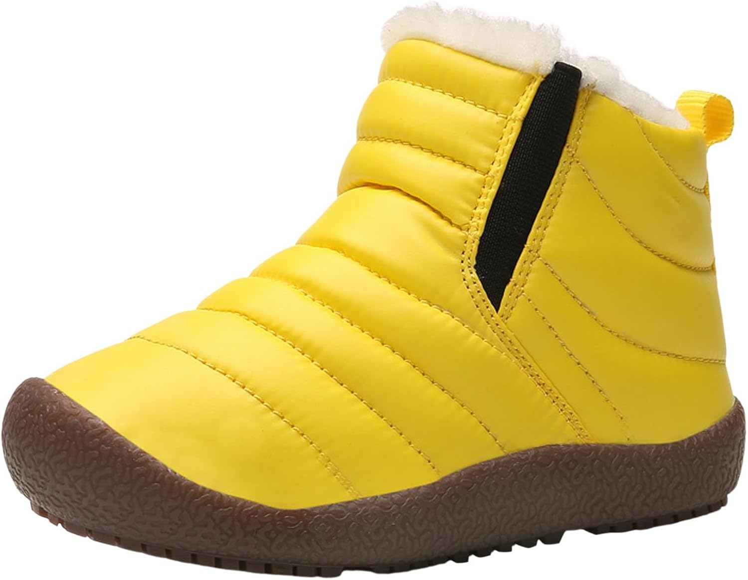 

Зимние сапожки для девочек и мальчиков, теплые ботинки с искусственным мехом, ботильоны до щиколотки, противоскользящие спортивные ботиночки для холодной погоды Generic, Yellow