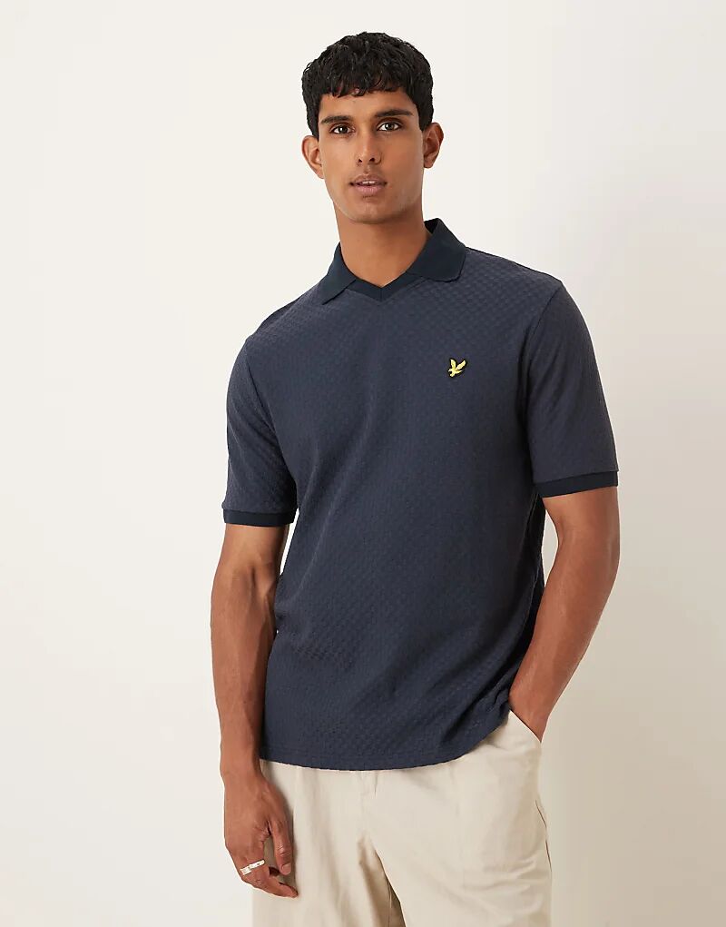 

Футболка-поло Lyle & Scott с воротником-стойкой темно-синего цвета