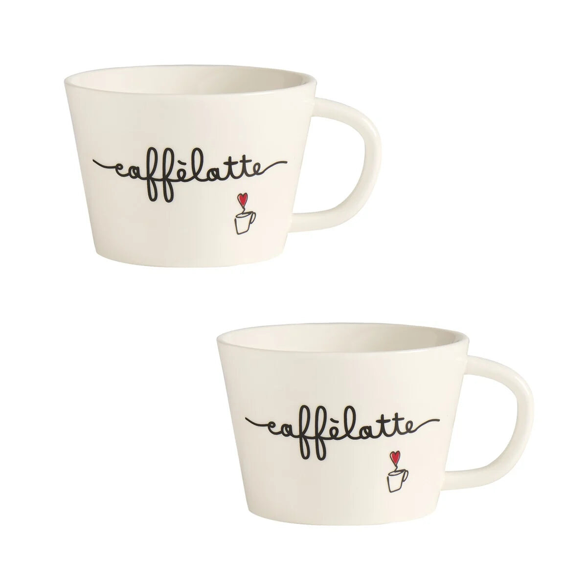 

Набор из 2 керамических чашек для завтрака - Caffèlatte Simple Day