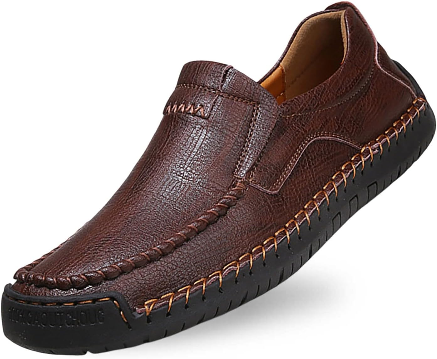 

Мужские кожаные слипоны-лоферы, повседневная обувь, легкие, дышащие и удобные, на каждый день Generic, коричневый