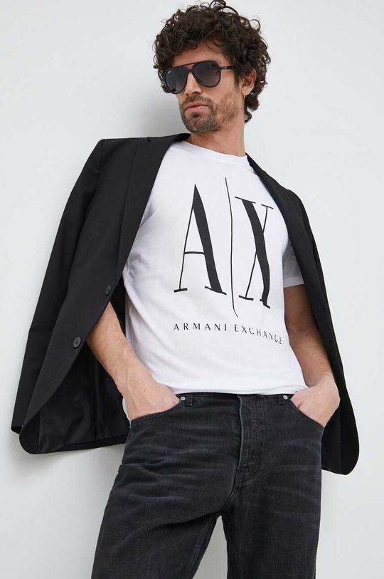 

Хлопковая футболка Armani Exchange, белый