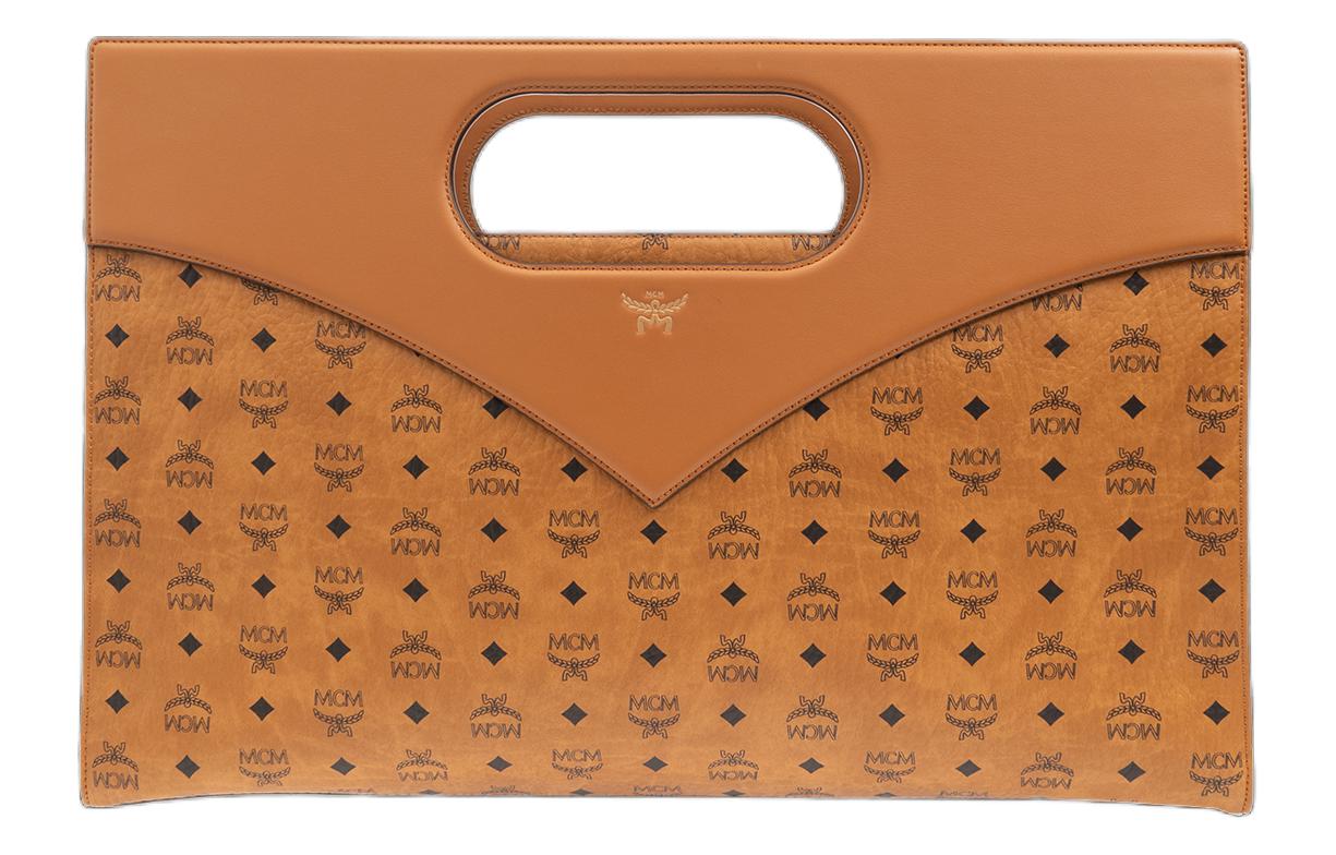 

Сумка женская Visetos Canvas Extra Large MCM коньячная из коровьей кожи с аппликацией