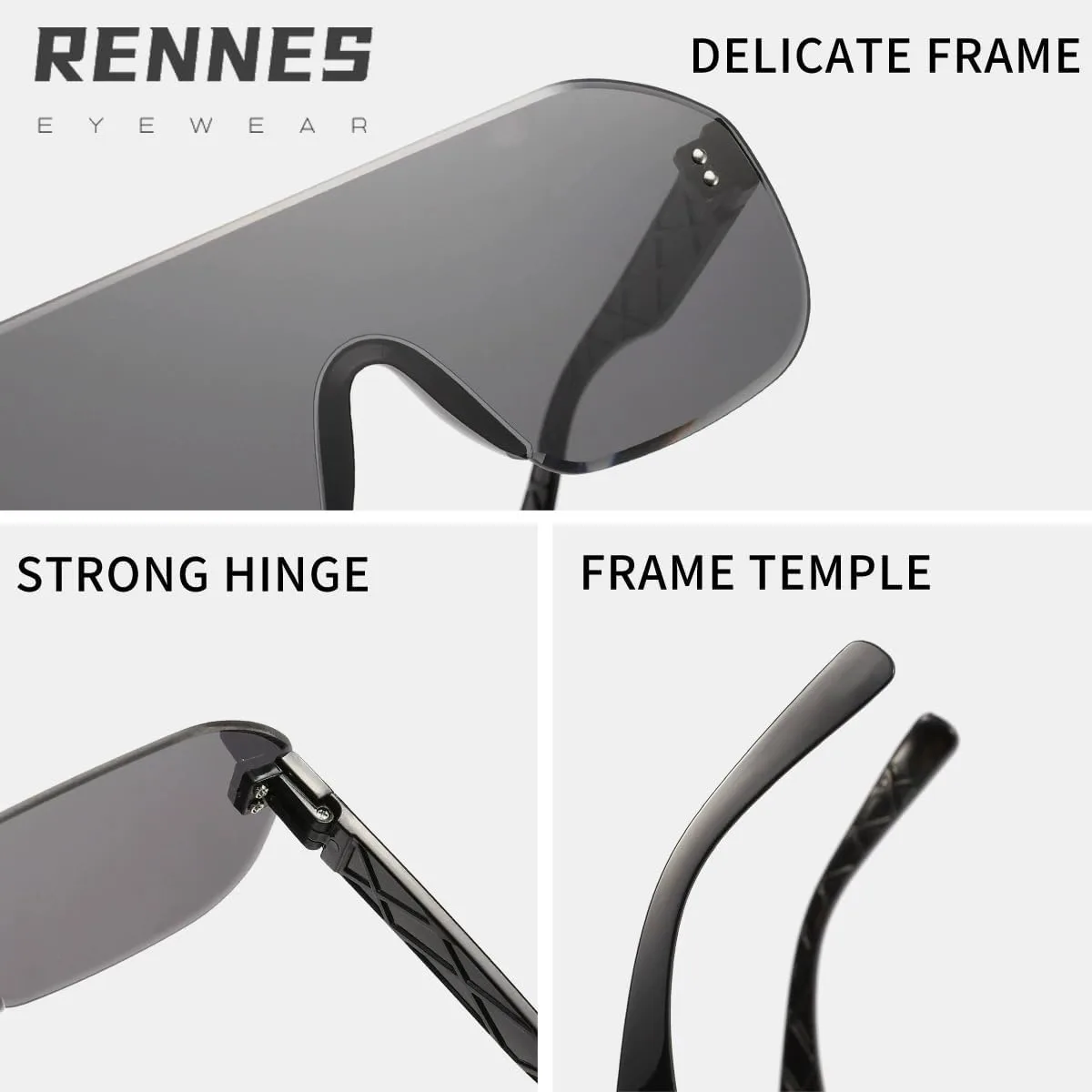 

Женские солнцезащитные очки в стиле ретро без оправы, увеличенная цельная оправа, защита от УФ-излучения UV400, модные градиентные оттенки bullabulling, C7