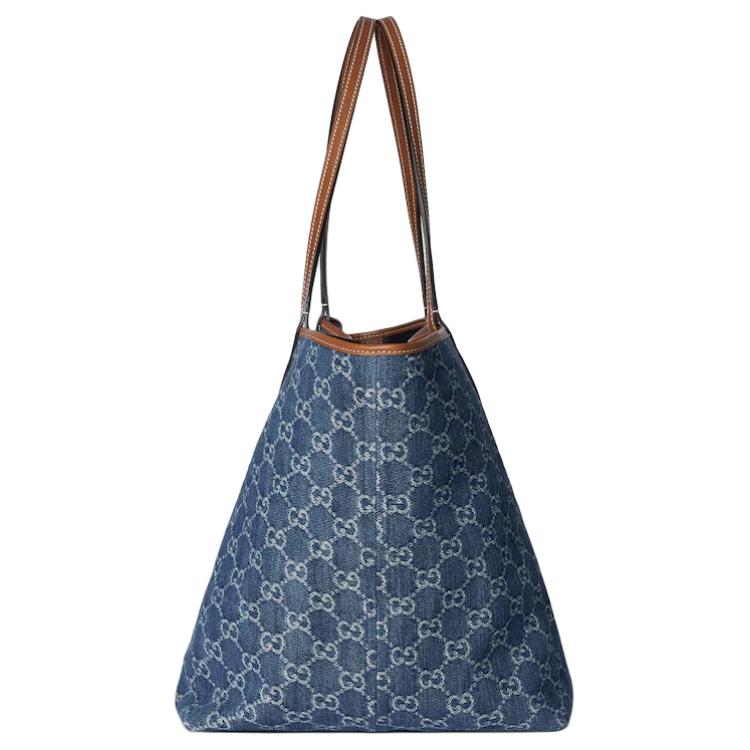Сумка-шоппер Gucci Totissima из джинсовой ткани, синяя — фото 4