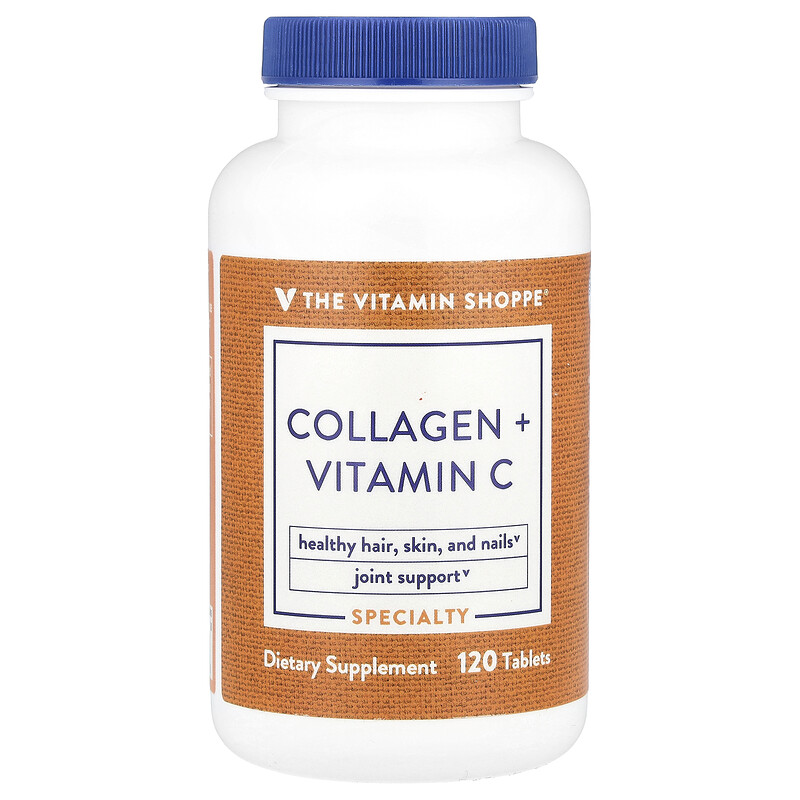 

The Vitamin Shoppe, Коллаген + витамин C, 120 таблеток