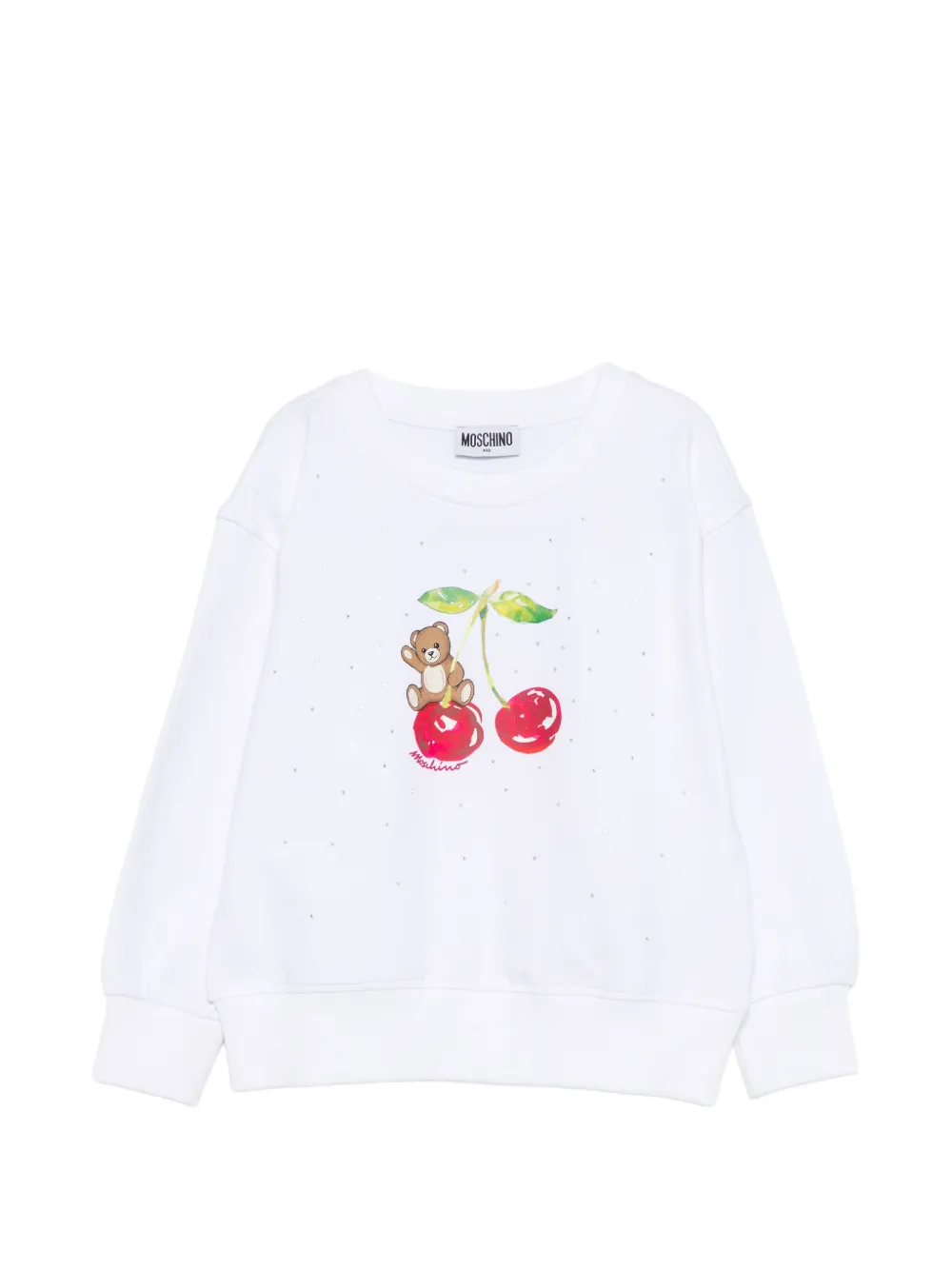 

Свитшот с вишневым принтом Moschino Kids, белый