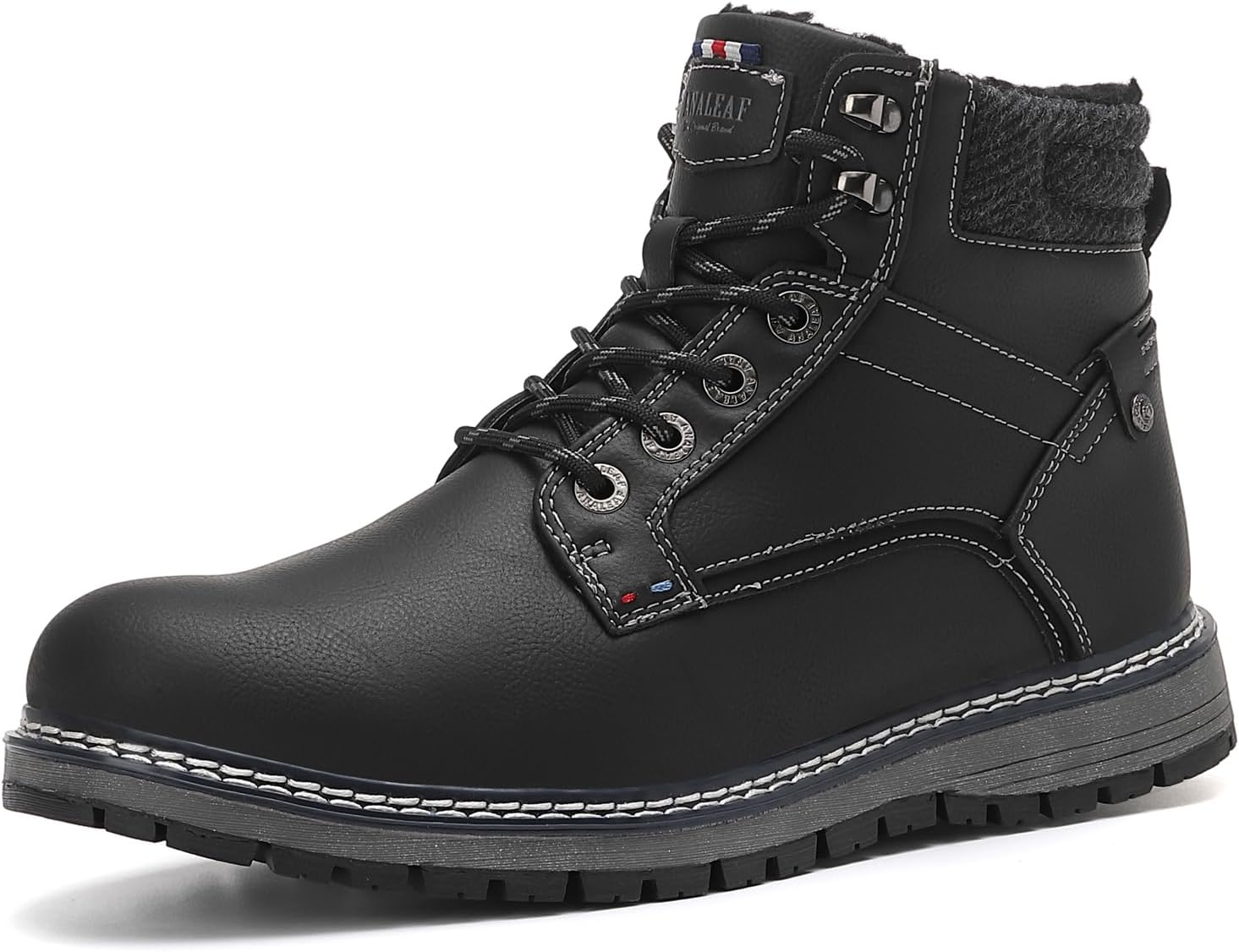 

Мужские зимние ботинки ANALEAF, теплые зимние ботинки, нескользящие с меховой подкладкой для улицы, черный