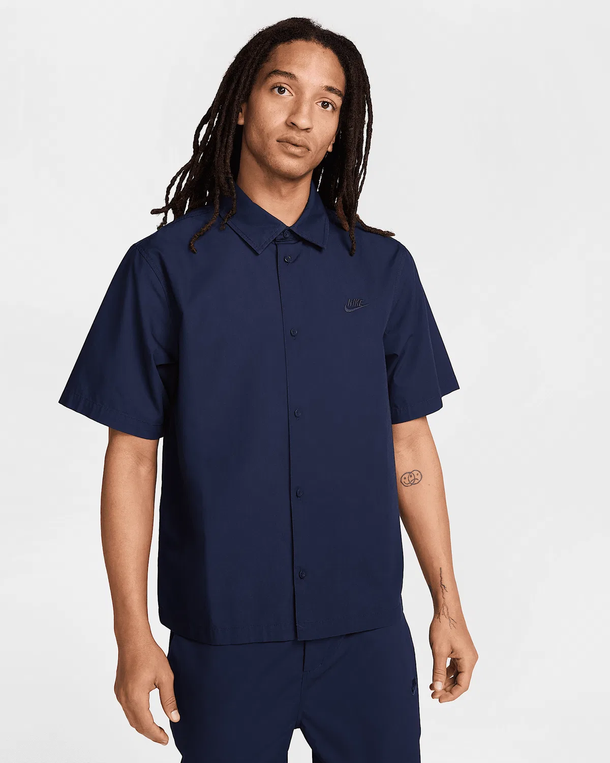 Мужская рубашка с коротким рукавом Nike Club, Obsidian/Obsidian