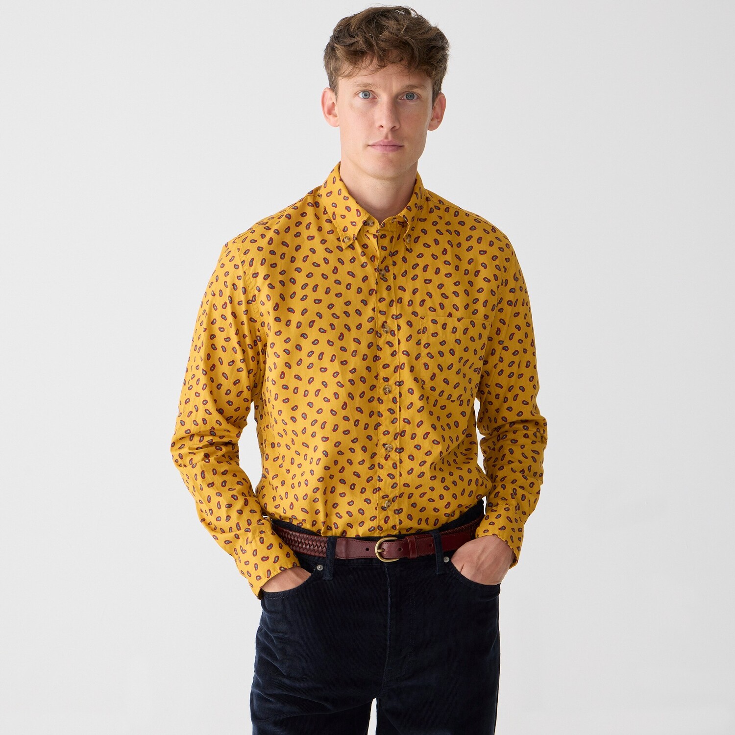 

Рубашка из тонкого хлопкового поплина с секретной стиркой J.Crew, красный