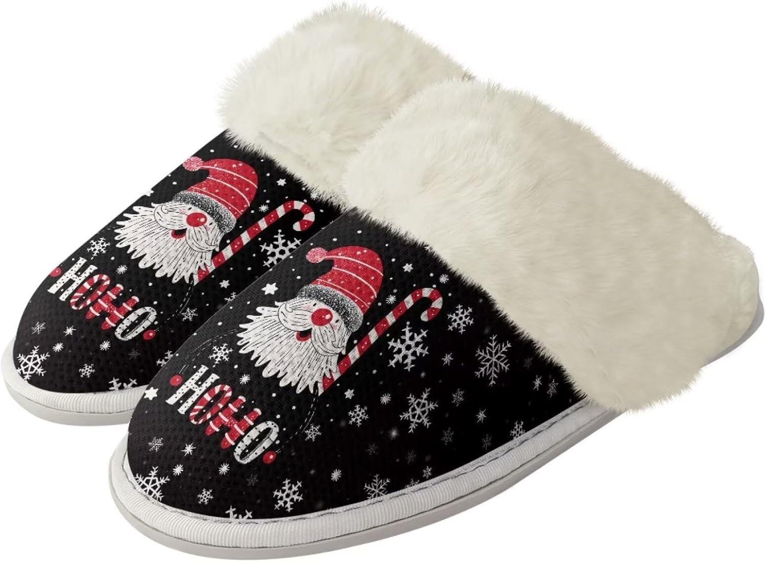 

Домашние тапочки Binienty для женщин и мужчин ультралегкие пушистые зимние, Ho Ho Ho