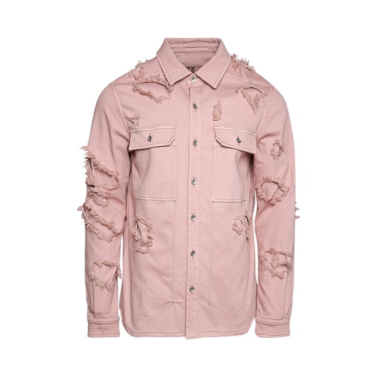 

Рубашка Rick Owens DRKSHDW Distressed Denim Overshirt, розовый
