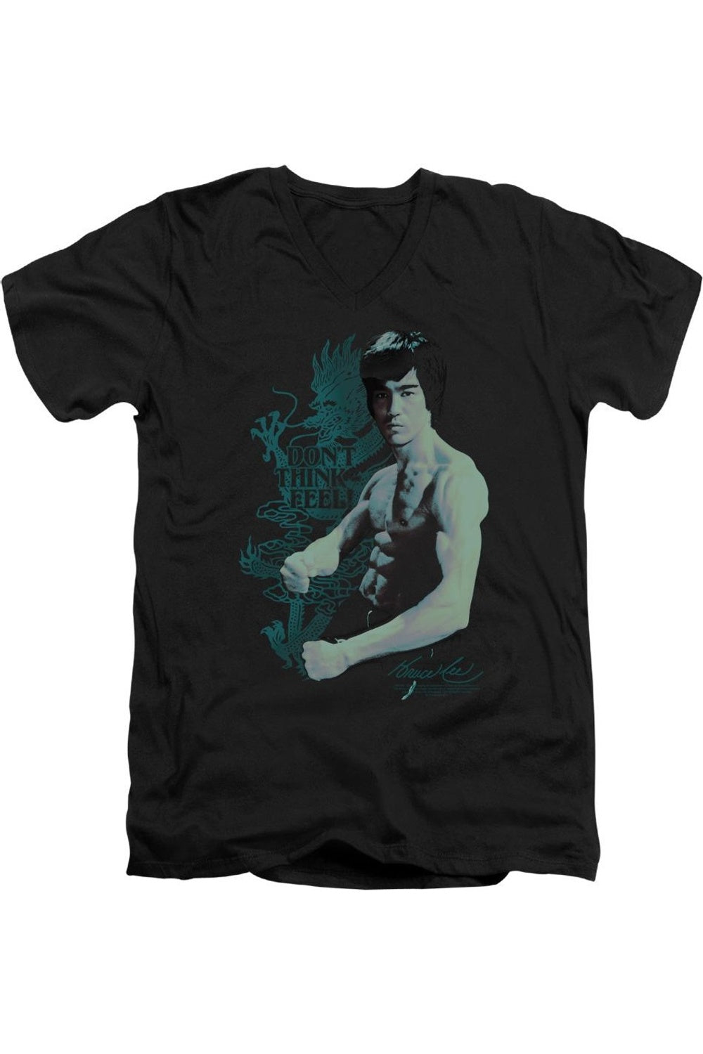 

Футболка с коротким рукавом и V-образным вырезом для взрослых Bruce Lee Feel Gildan, черный