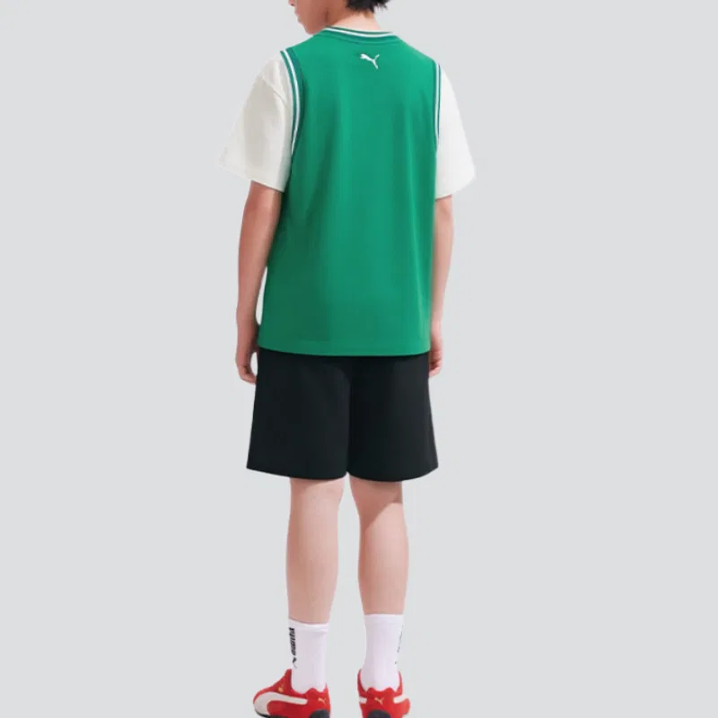 Детская повседневная спортивная футболка с круглым вырезом PUMA, Green Tone 00344 — фото 4