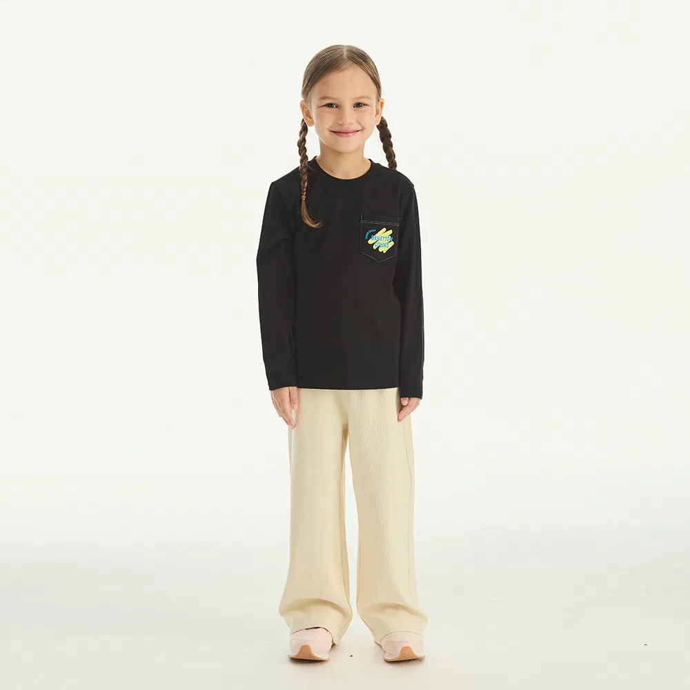 Детские джерси-брюки свободного кроя цвета айвори от Benetton Kids