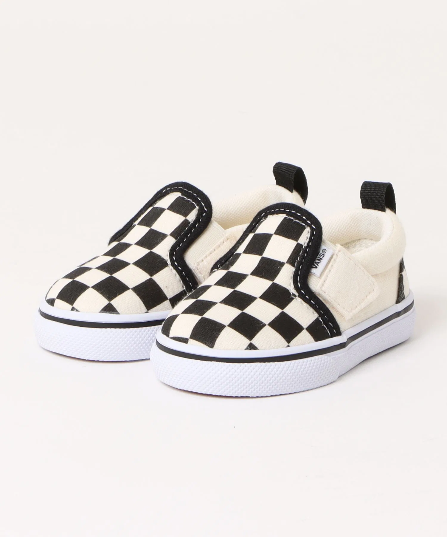 Детские кроссовки слипоны VANS SLIP ON для малышей чёрные в клетку