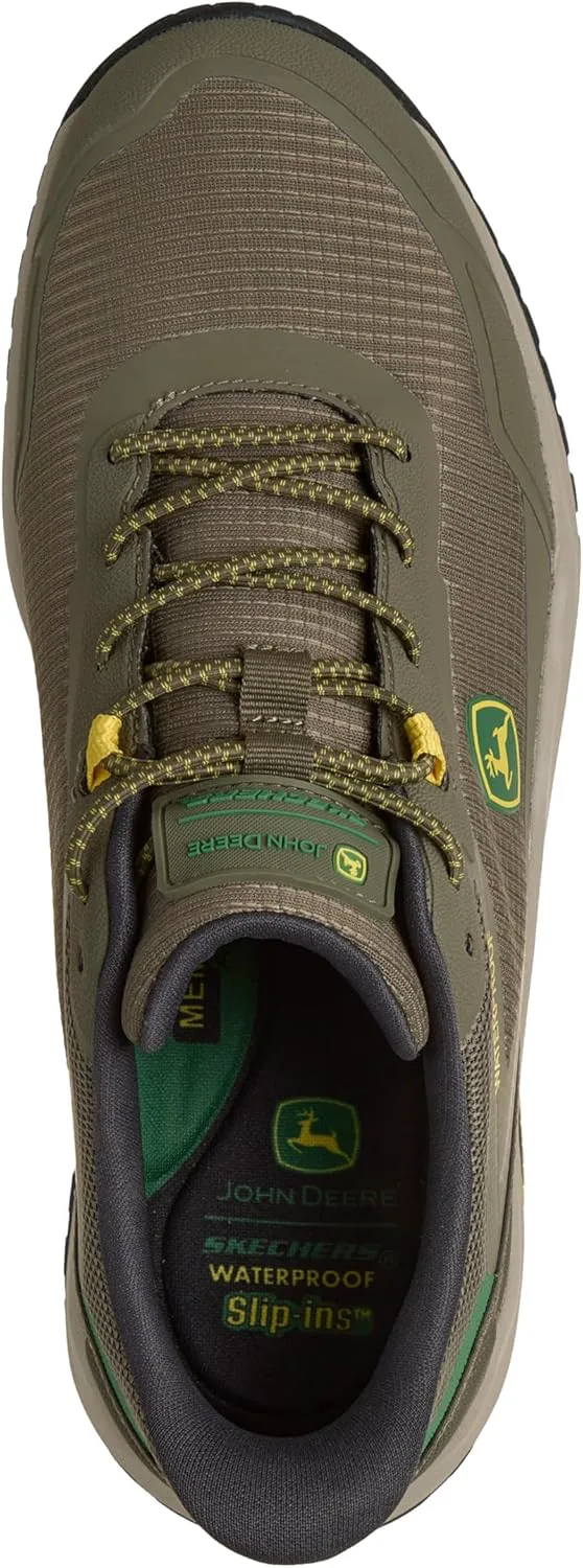 Мужские водонепроницаемые кроссовки Skechers John Deere с вставкой Bungee и подошвой Goodyear, зеленый — фото 3