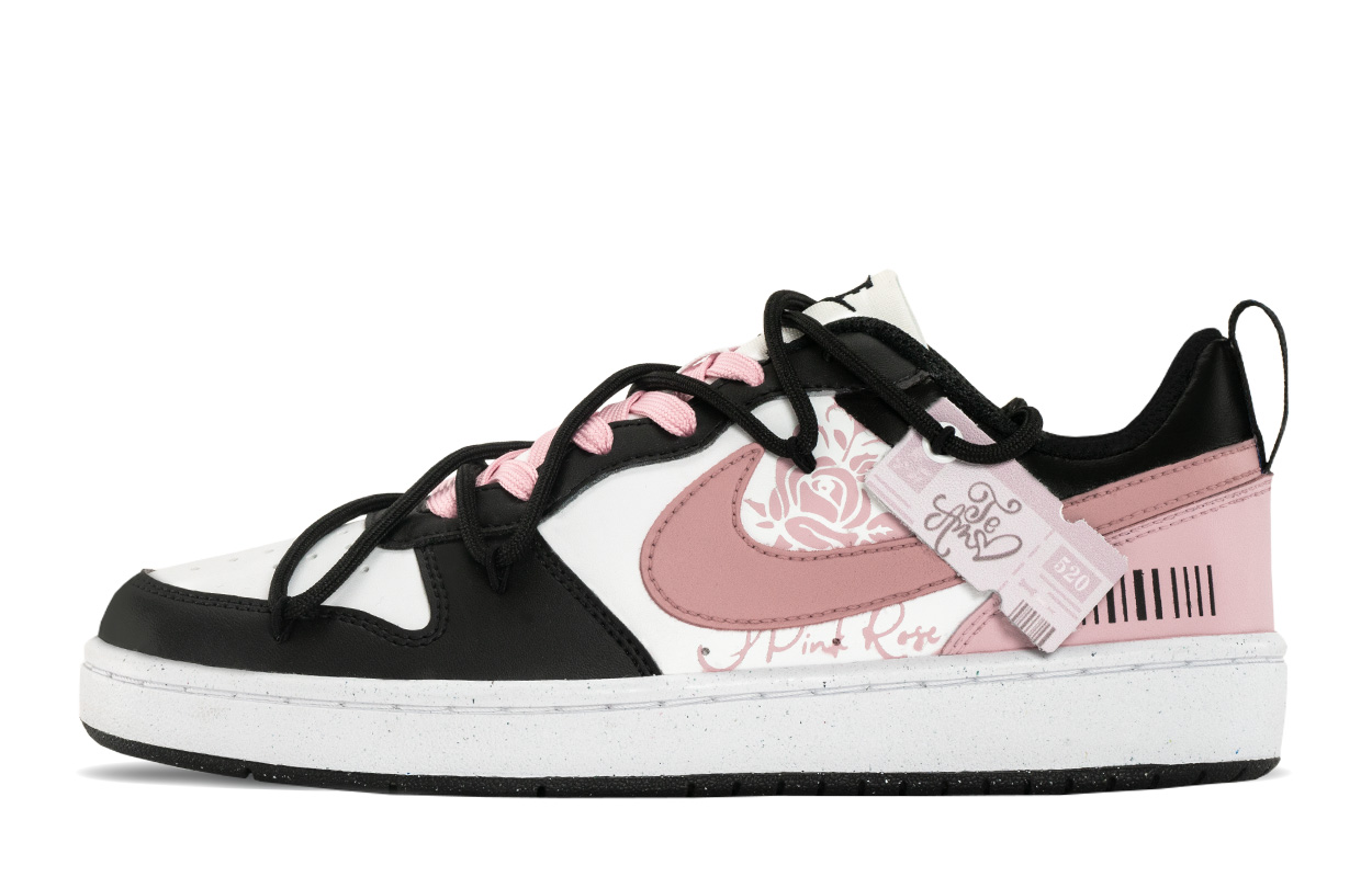 

Детские кроссовки для скейтбординга Court Borough с амортизацией, износостойкие, низкие, подростковые Nike, черный/розовый