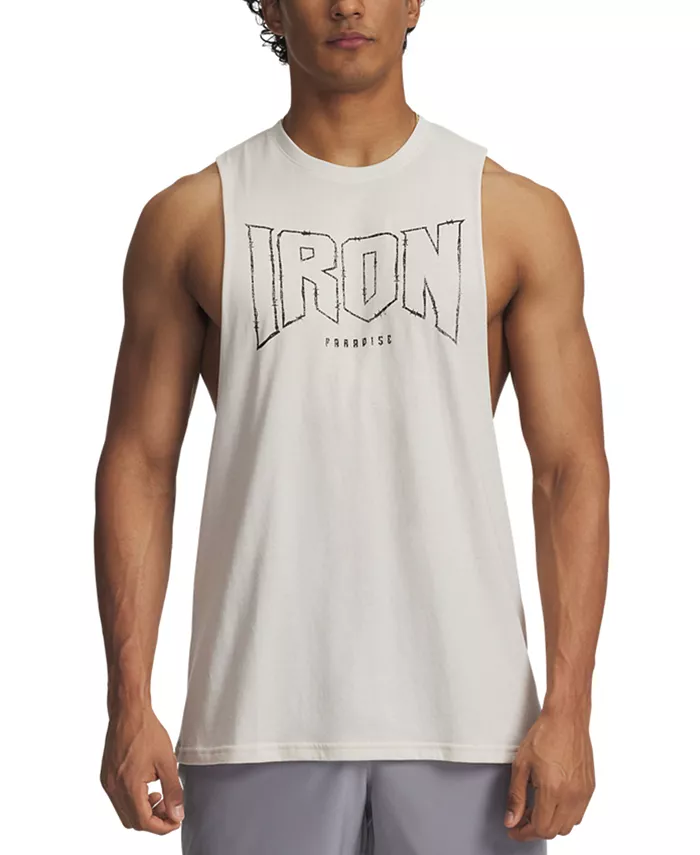 

Мужская майка Project Rock Iron Graphic Under Armour, загар/бежевый