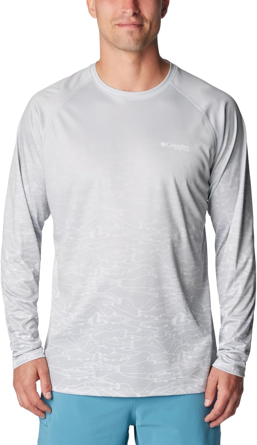 

Columbia мужская футболка с длинным рукавом Super Terminal Tackle PFG Fresh Fade, Cool Grey/Tested Tough Fresh Sf, Серый, Columbia мужская футболка с длинным рукавом Super Terminal Tackle PFG Fresh Fade, Cool Grey/Tested Tough Fresh Sf