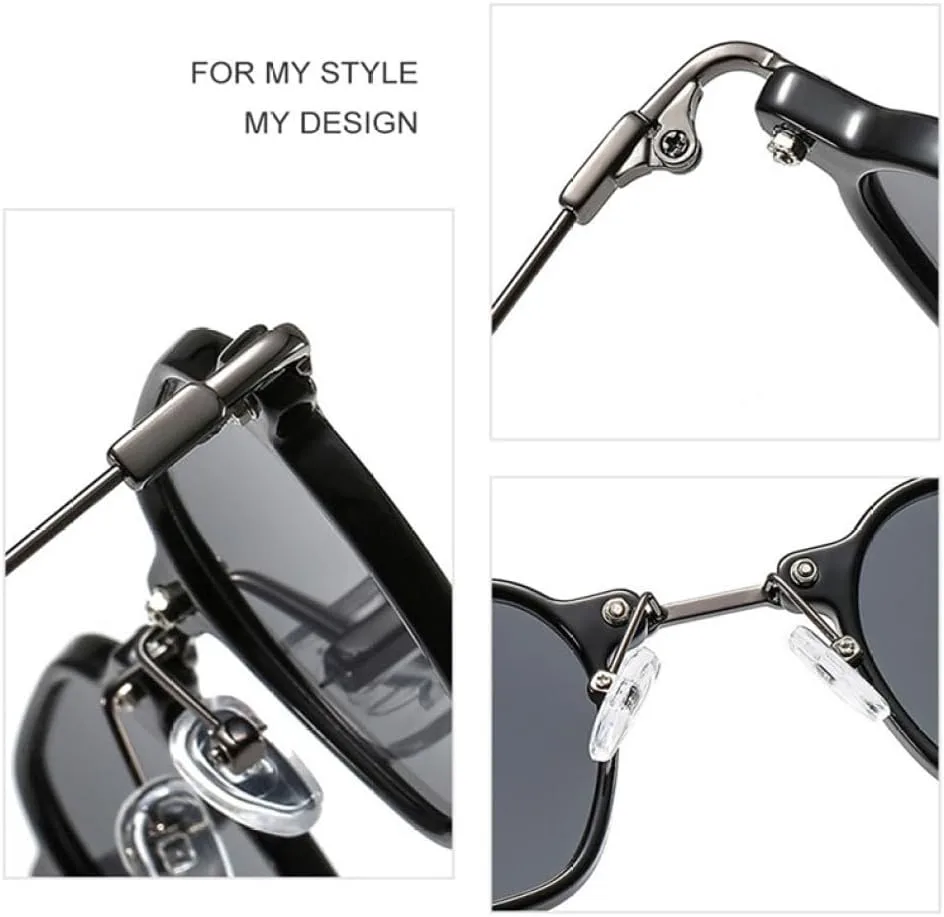 

Круглые солнцезащитные очки для женщин и мужчин в стиле панк с градиентными линзами, оправой из сплава и металла, модные солнцезащитные очки MTZJH, C06 Brown