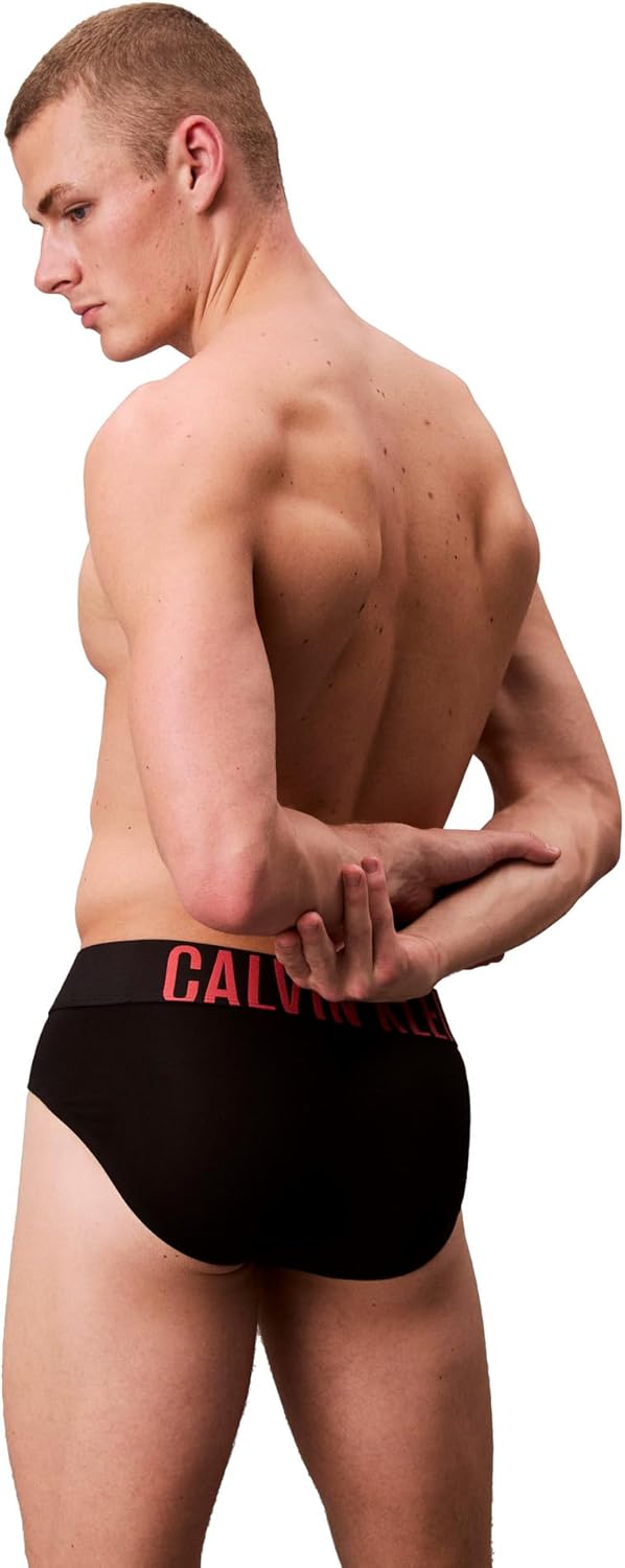 Комплект трусов-брифов Calvin Klein Intense Power Hip, 3 предмета,черно-белый/черно-коричневый/черно-серый — фото 3