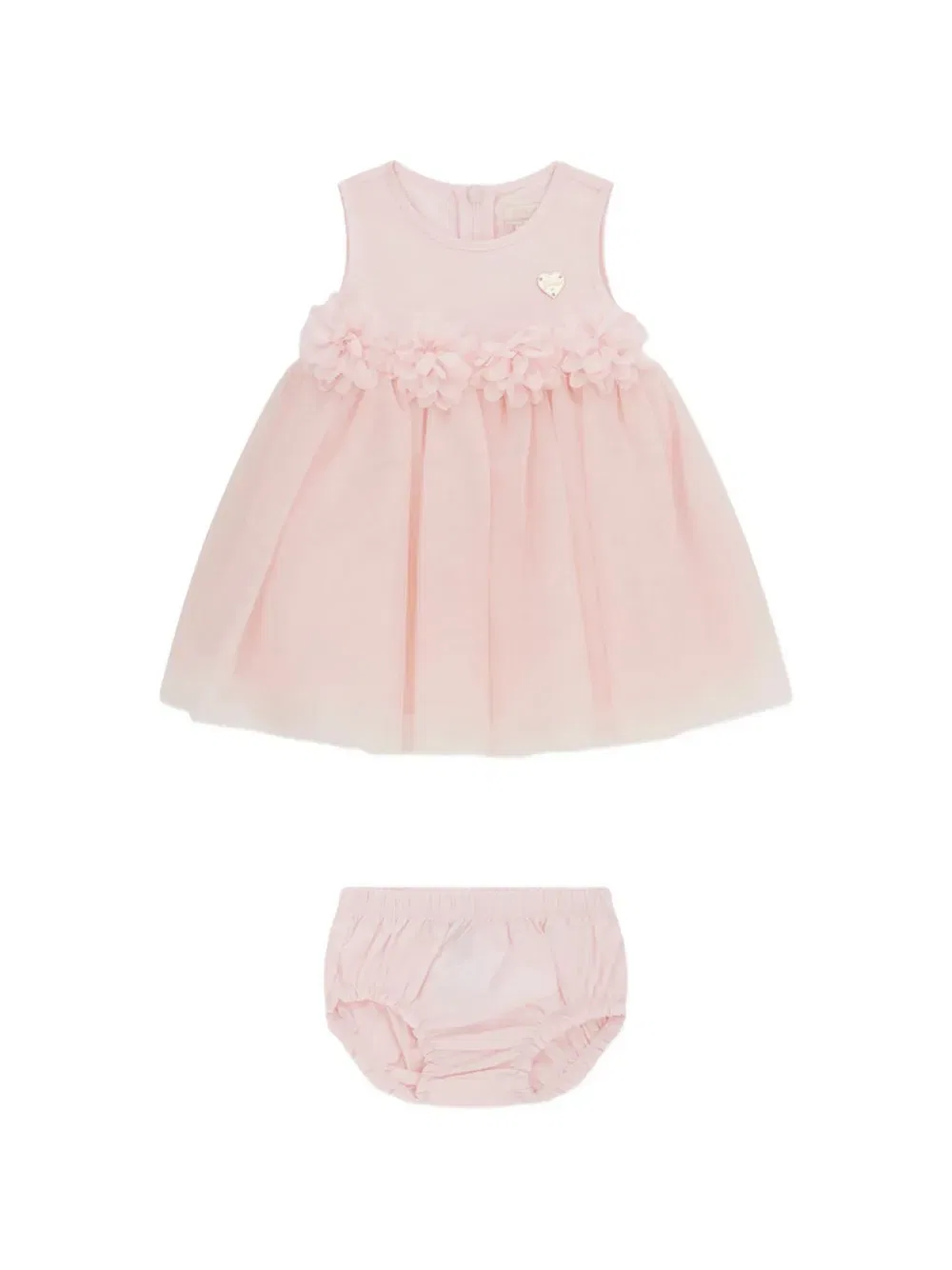 Платье с цветочной аппликацией Guess Kids, розовый
