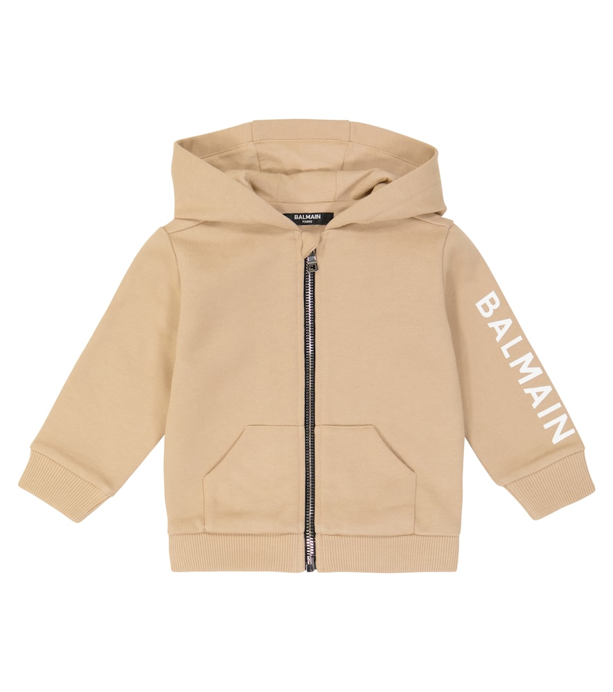 

Детская хлопковая толстовка с принтом Balmain Kids, 116bc-Nocciola/Bianco