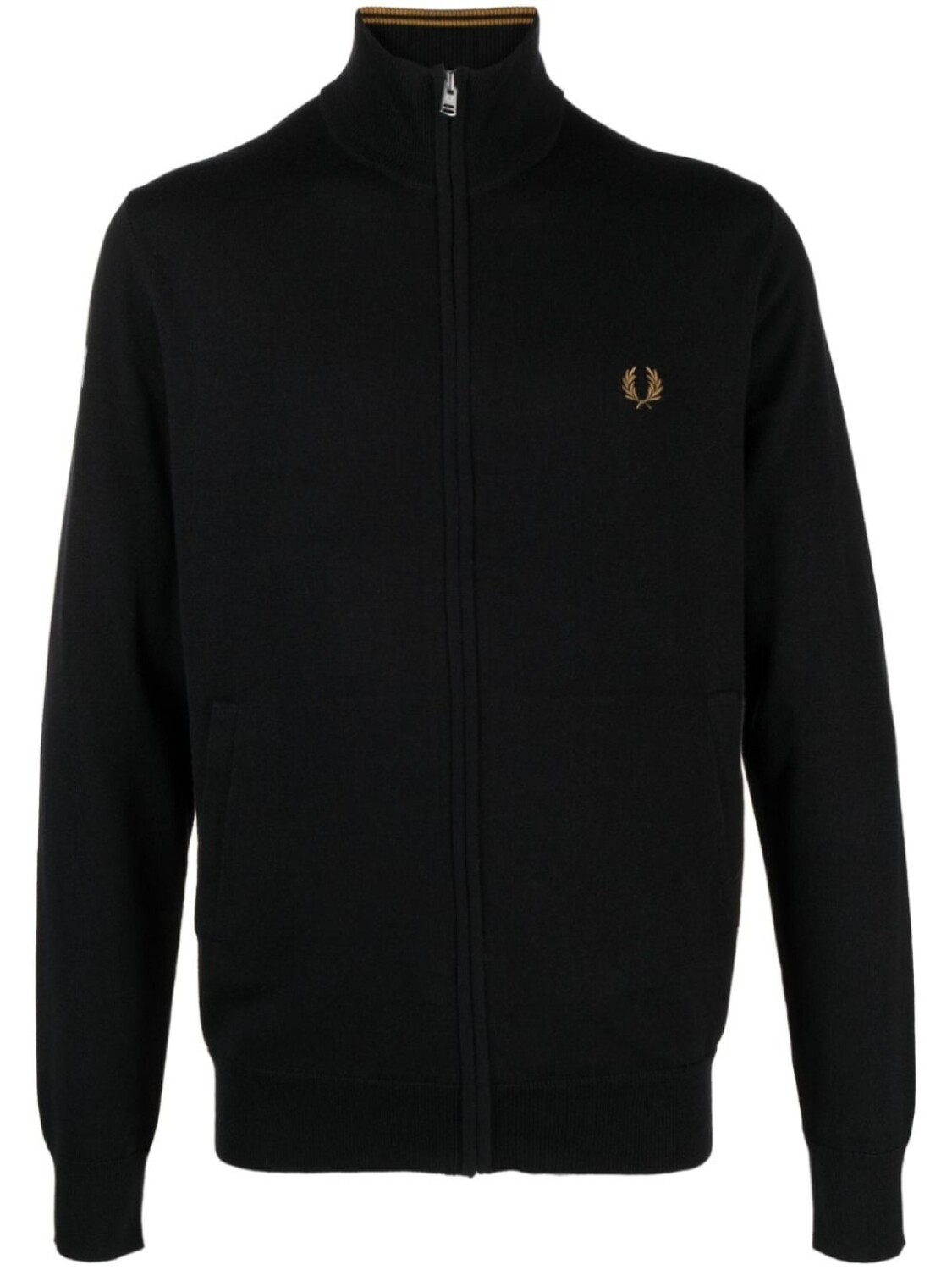 

Fred Perry logo-embroidered knitted sweatshirt, черный