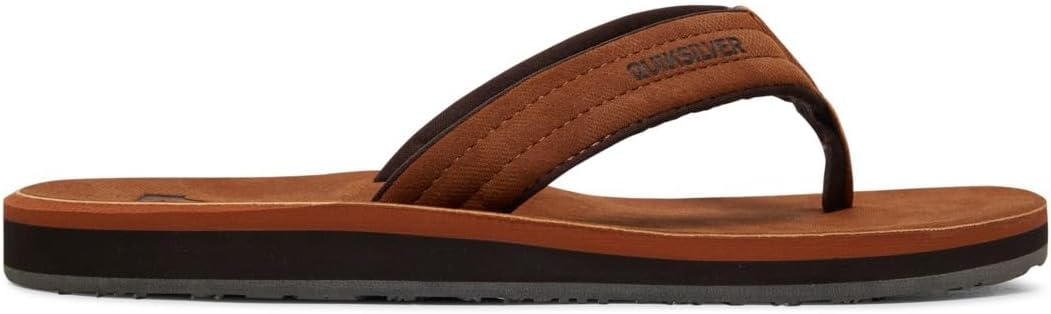 Мужские сандалии Quiksilver Carver из нубука с трехточечным креплением, коричневый — фото 2