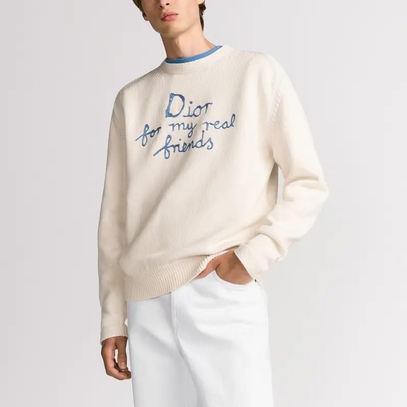Толстовка с логотипом Homme вязка DIOR, белый — фото 4