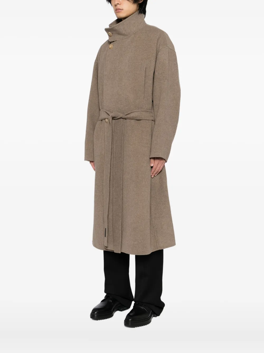 Двубортное пальто с высоким воротом Fear Of God, коричневый — фото 3