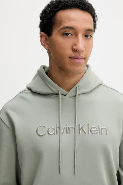 Худи свободный крой Calvin Klein, зеленый — фото 4