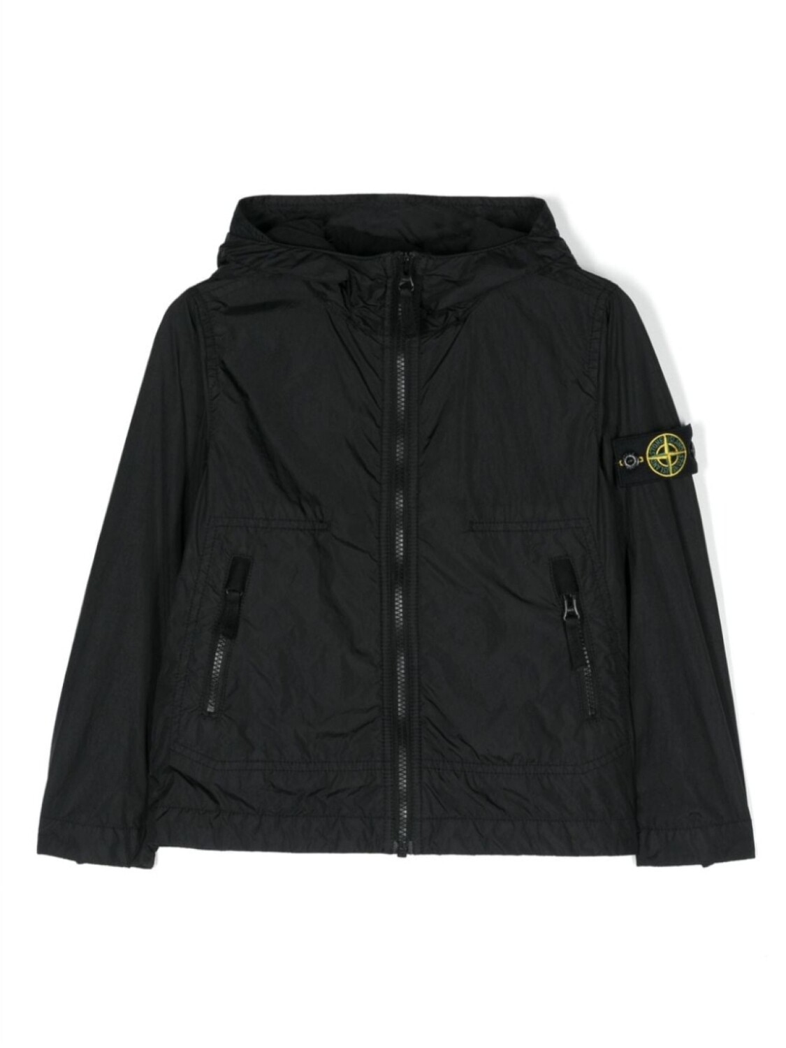 

Stone Island Junior куртка с капюшоном и логотипом Compass, черный