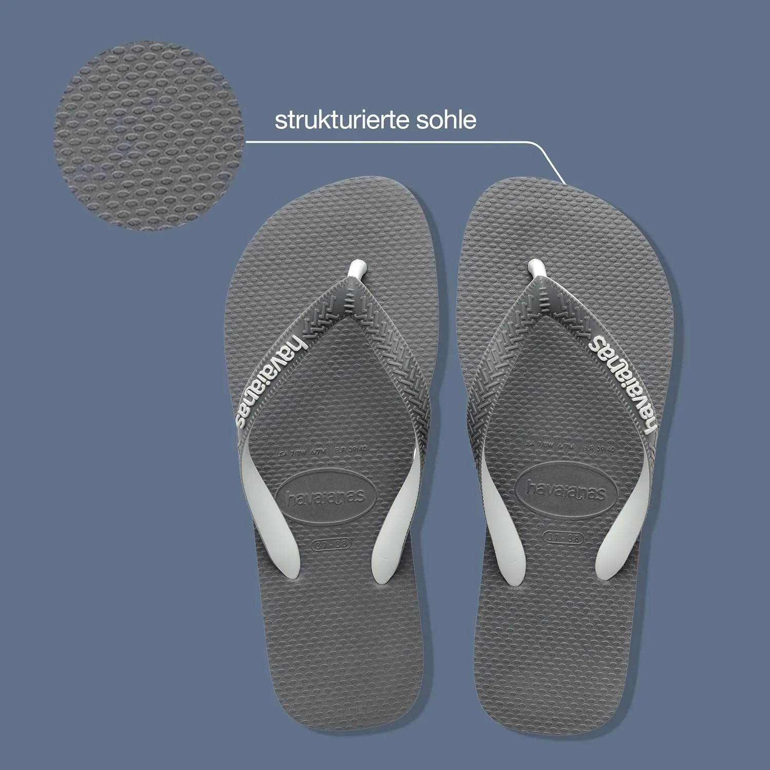 Шлепанцы унисекс Havaianas Top Mix, серый/стальной — фото 3