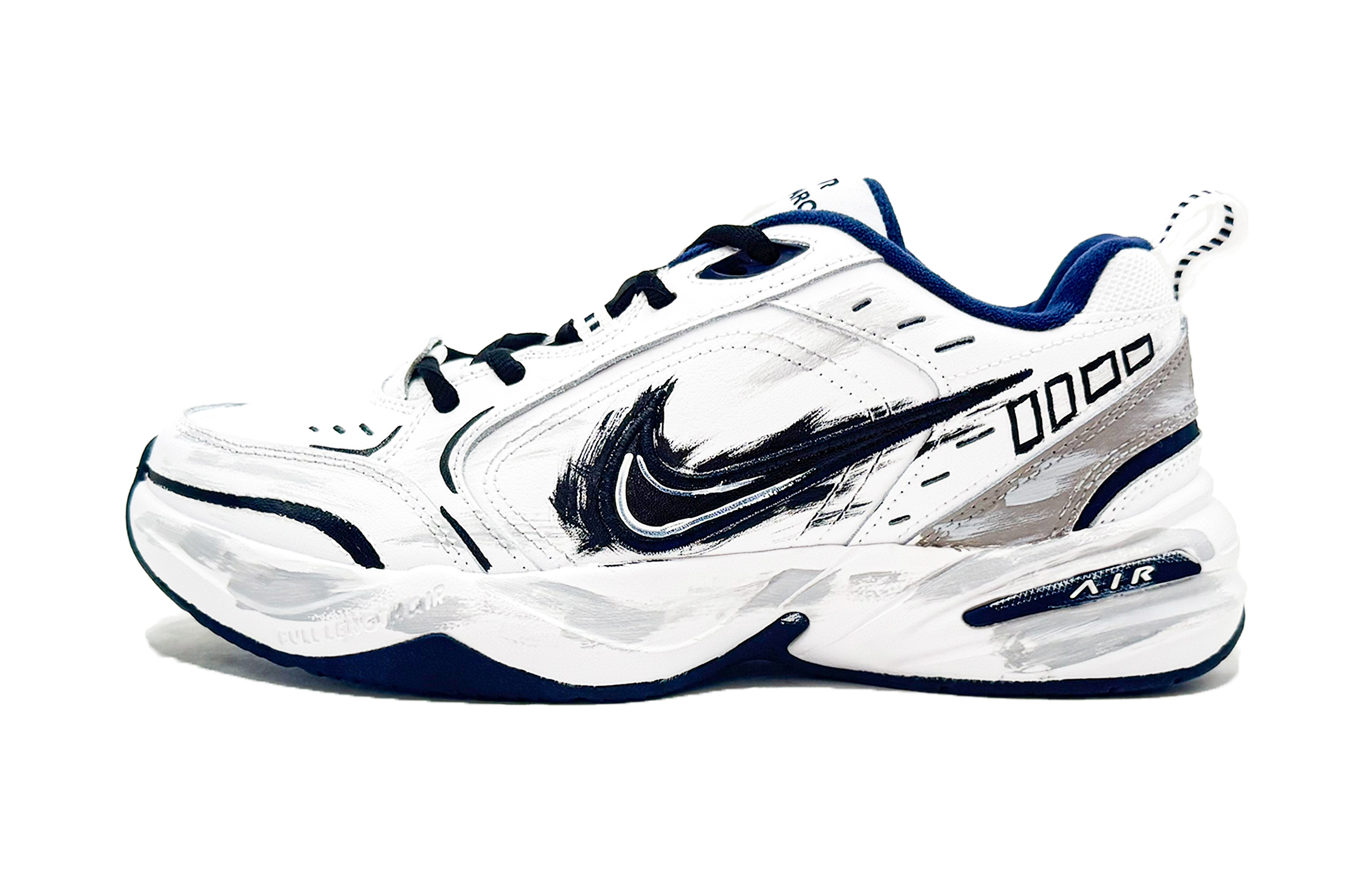 

Nike Air Monarch 4 легкие низкие массивные кроссовки, увеличивающие рост, мужские, белые, серые
