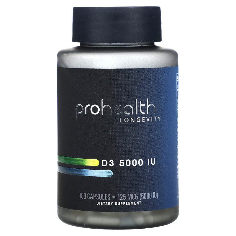 

ProHealth Longevity, D3, 125 мкг (5000 МЕ), 100 капсул
