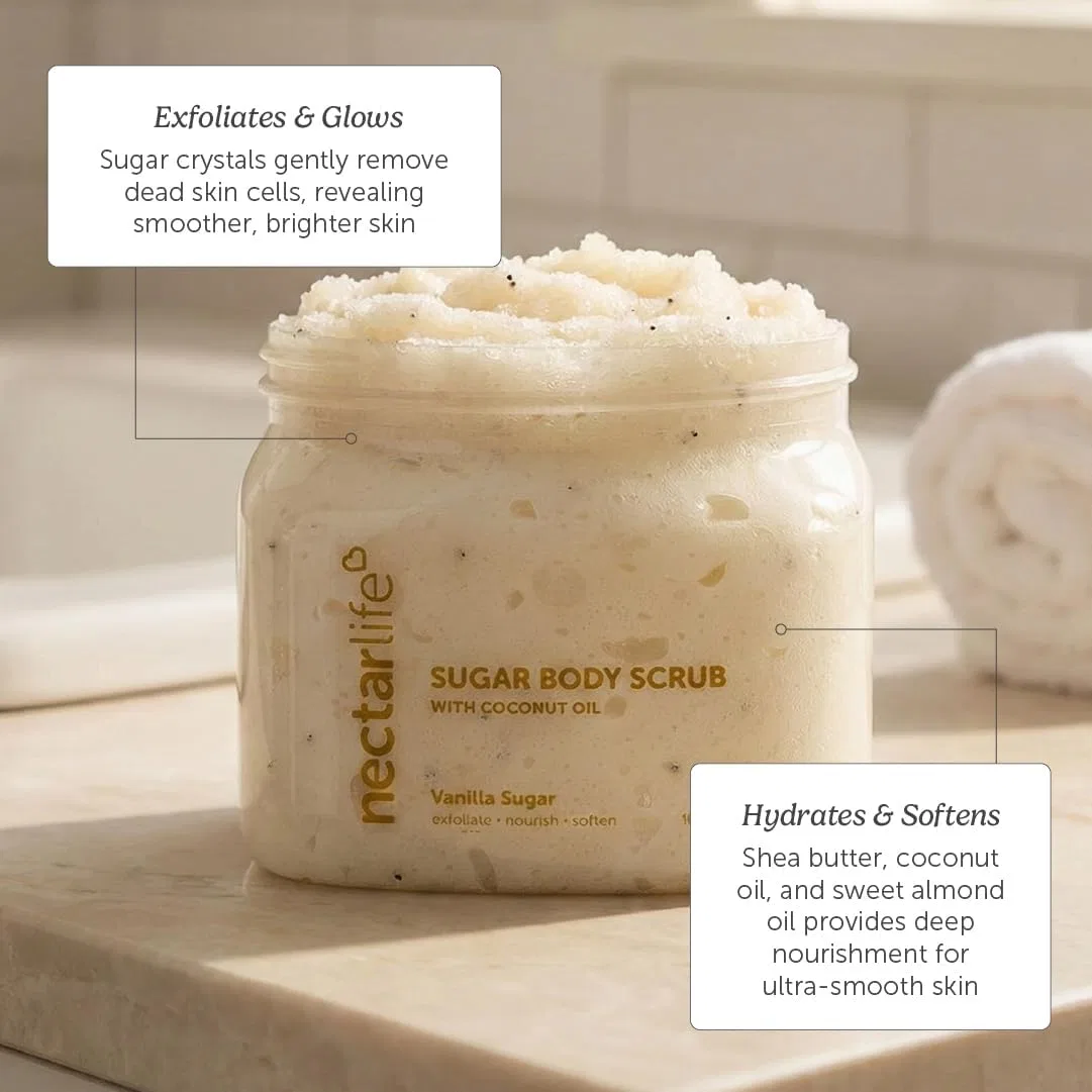 Скраб для тела сахарный отшелушивающий Nectar Bath Treats ваниль 453 г — фото 2