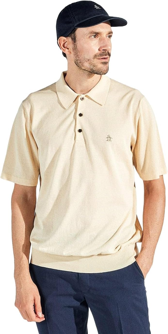 

Мужская поло-рубашка с коротким рукавом Manning Wear MG5SHS04M, плотная вязка, производство Япония, для гольфа Munsingwear, бежевый