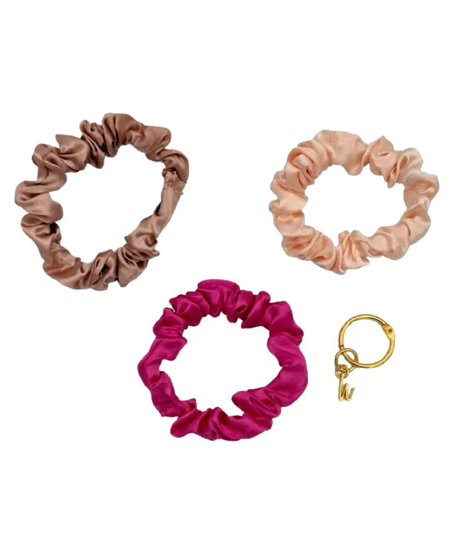 Headbands of Hope Женский набор атласных резинок для волос - ярко-розовый, светло-розовый, сиреневый